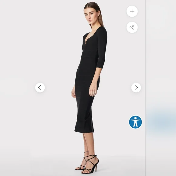 Herve Leger Icon Sweetheart Midi Dress XS $890 - Picture 4 of 9